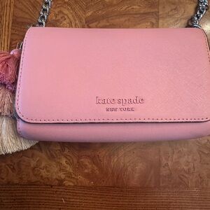 Kate Spade Pink Wristlet with Tassel